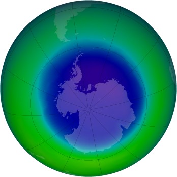 September 1992 monthly mean Antarctic ozone